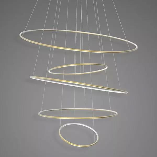 Pendant Lamp Led Ring No.5 Φ120 cm  in 3k gold Altavola Design