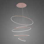 Pendant Lamp Led Ring No.5 Φ150 cm in 3k rose gold dimmable Altavola Design