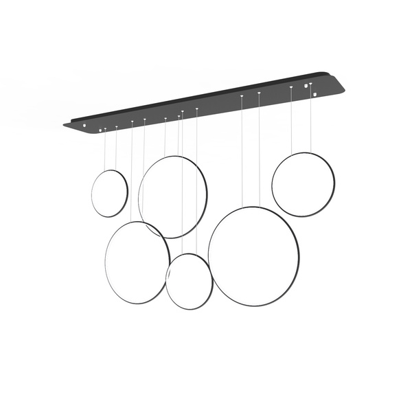 Altavola Design: Pedant lamp LED RINGS  no. 8 black 180 cm in 3k